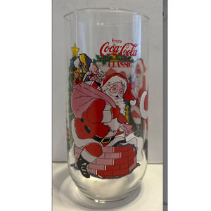 Vintage  Coca Cola McCrory Stores Santa Claus Glass
